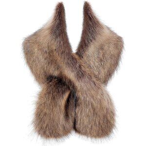 Women's Raccoon BABEYOND Faux Fur Shawl for Winter Bridal Wedding Party Cover Up